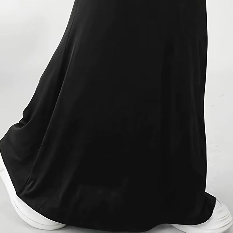 Plus Size Solid Color Mermaid Hem Skirt, Vacation Style High Waist Longline Skirt for Spring & Summer, Women'S plus Size Clothin