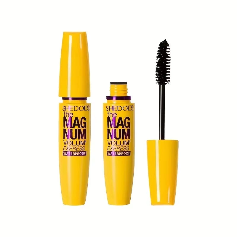 1Pc Black Mascara Thickening, Lengthening, Curling, Waterproof Liquid Fiber Mascara