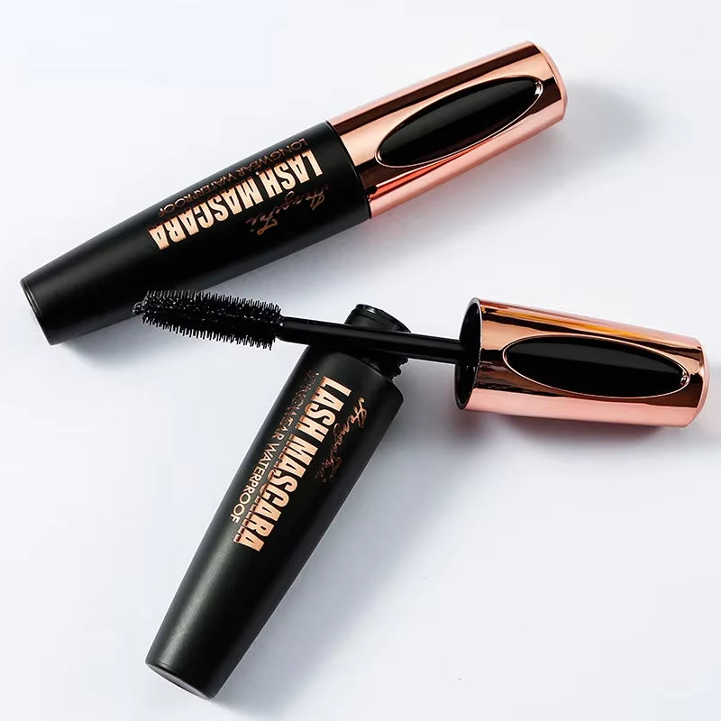 Waterproof Anti-Sweat Mascara Lengthens Eyelashes Extension Black Silk Fiber Mascara Female Non-Smudge Mascara Makeup Cosmetic