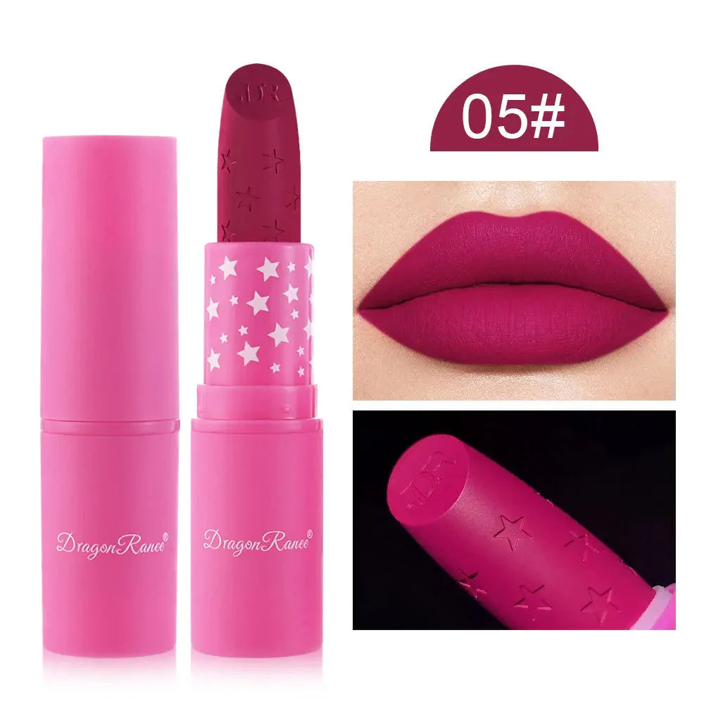 9 Colors Waterproof Rose Red Velvet Matte Lipstick Moisturizing Long Lasting Stars Not Easy to Fade Nude Lip Tint Black Lipstick