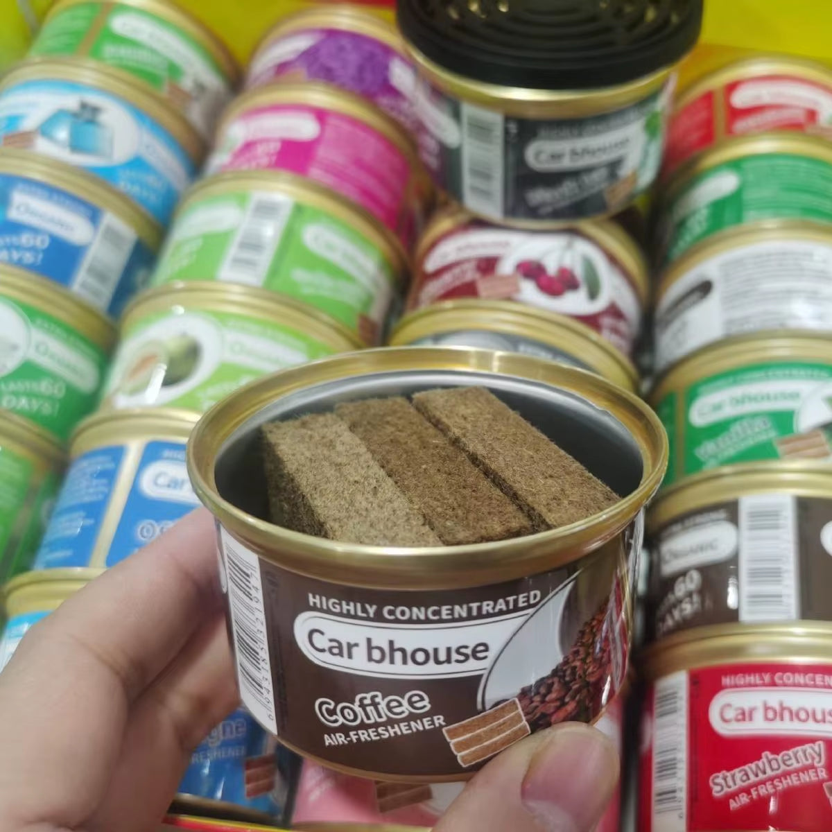 Car Air Freshener 17 Kinds Scent Organic Cans Wood Blocks Aromatherapy Car Freshener Long-Lasting Odor Eliminator Essential