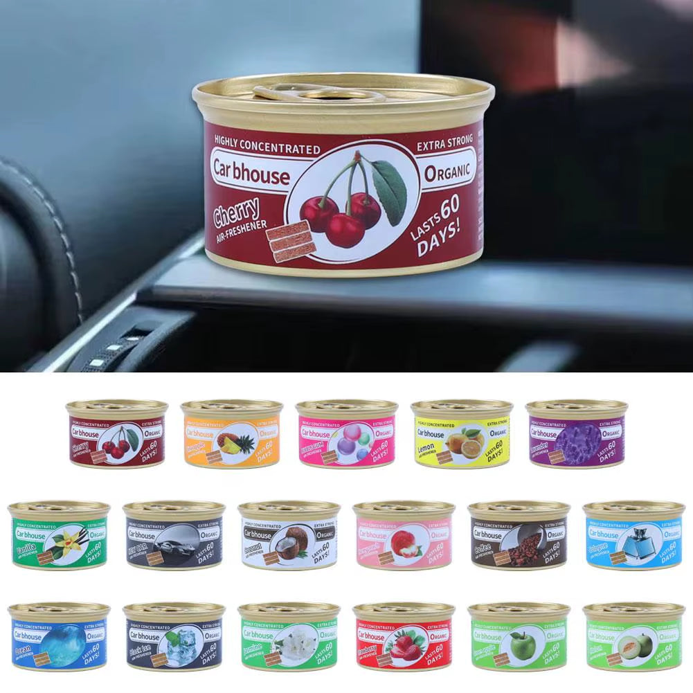 Car Air Freshener 17 Kinds Scent Organic Cans Wood Blocks Aromatherapy Car Freshener Long-Lasting Odor Eliminator Essential
