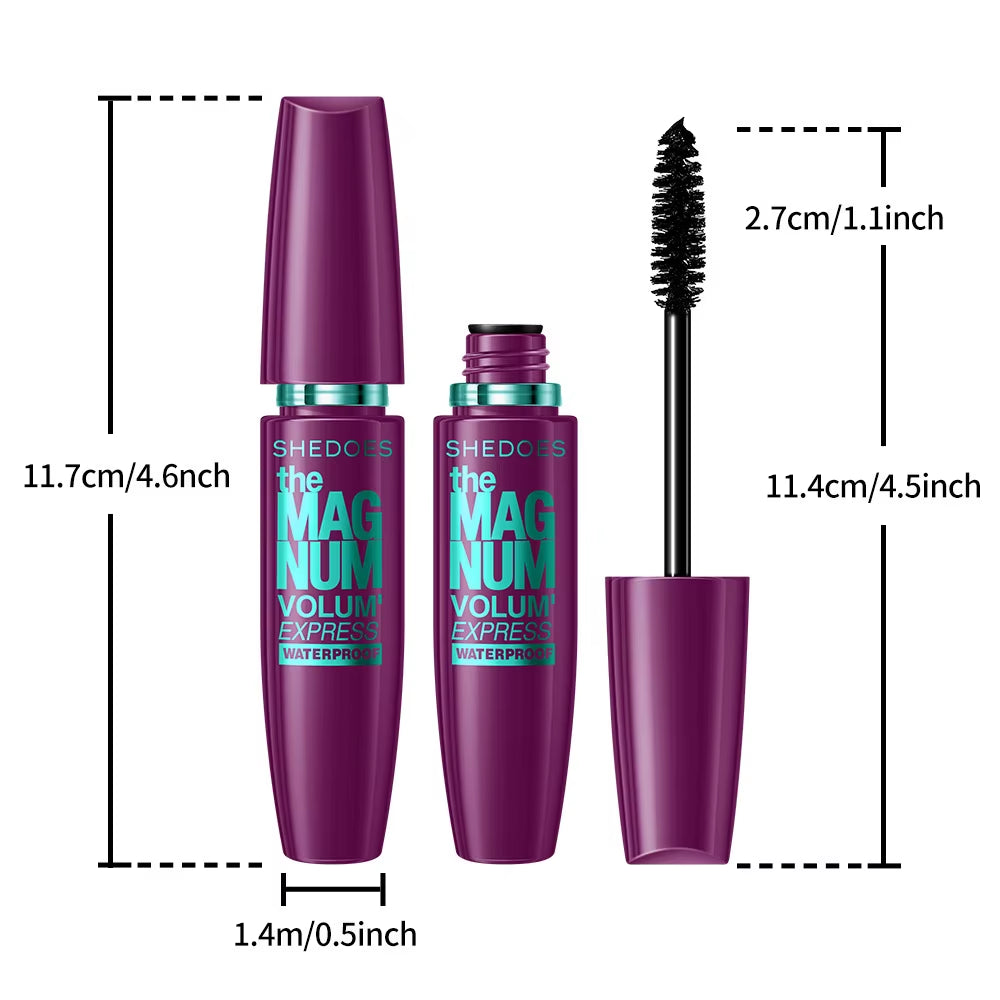 Waterproof Anti-Sweat Mascara Lengthens Eyelashes Extension Black Silk Fiber Mascara Female Non-Smudge Mascara Makeup Cosmetic