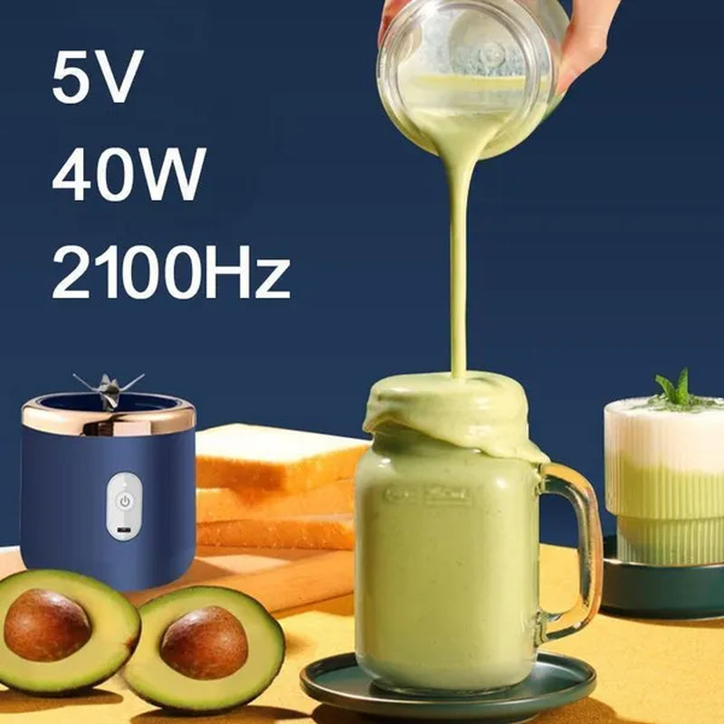 Portable Blender with 2 Cups,14.6 Oz /400ML Mini Blender for Shakes and Smoothies,Personal Blender with Rechargeable Usb,Fruit,Smoothie,Baby Food Mixing Machine Blender with 6 Blades ,For Home,Kitchen,Travel ,Sports (Blue/Pink)