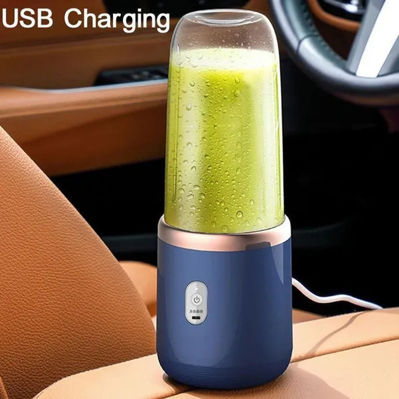 Portable Blender with 2 Cups,14.6 Oz /400ML Mini Blender for Shakes and Smoothies,Personal Blender with Rechargeable Usb,Fruit,Smoothie,Baby Food Mixing Machine Blender with 6 Blades ,For Home,Kitchen,Travel ,Sports (Blue/Pink)