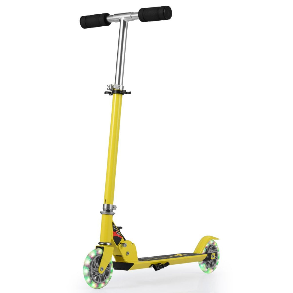 Trottinette Enfant 2 Roues Patinette Enfant Pliable Scooter Enfant Kick Avec LED Lumière Hauteur Réglable Bleu/Bleu Foncé/Rose/Rouge/Violet/Jaune