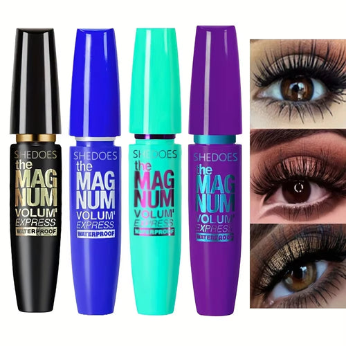 1Pc Black Mascara Thickening, Lengthening, Curling, Waterproof Liquid Fiber Mascara