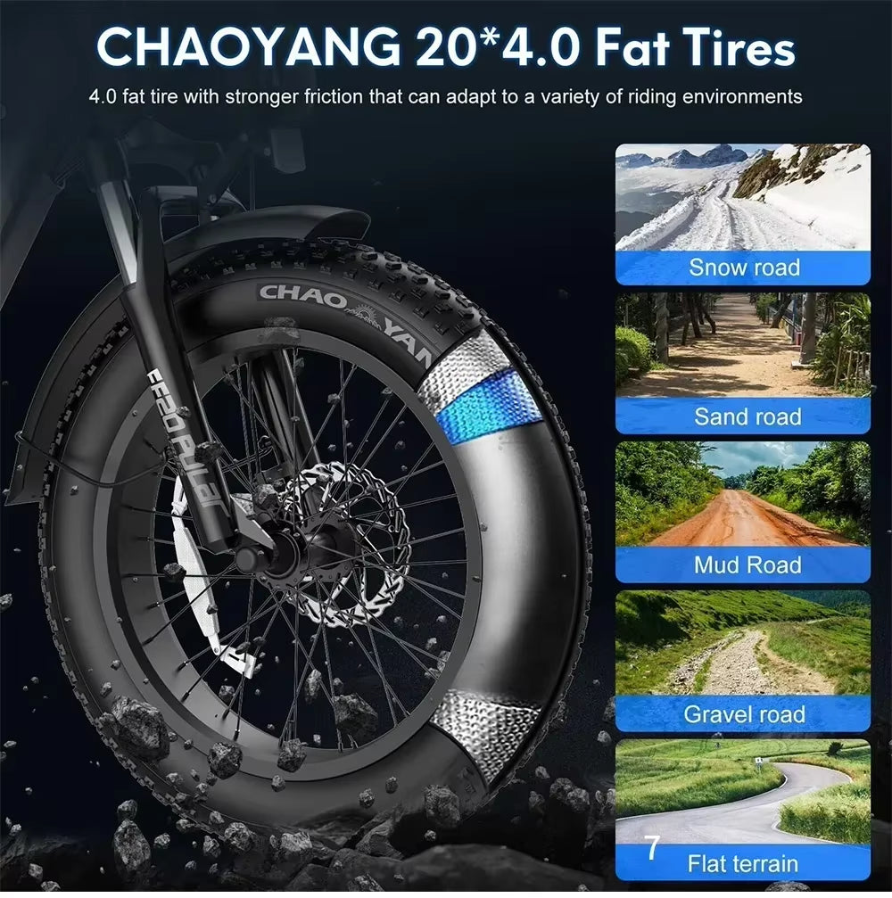 BLJ Ebike 20X4.0 Tire 750W 48V 13AH 20 Inches Men'S and Women'S Electric Bicycle, Suitable for Urban Beaches.