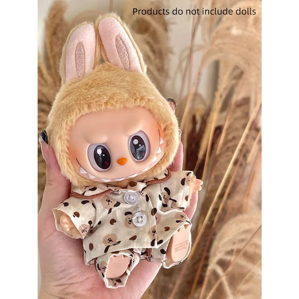 Labubu Popular Outfit Accessories Spring Autumn Pajama Collection Set for 17/38Cm Labubu Doll Clothing Labubu Ropa