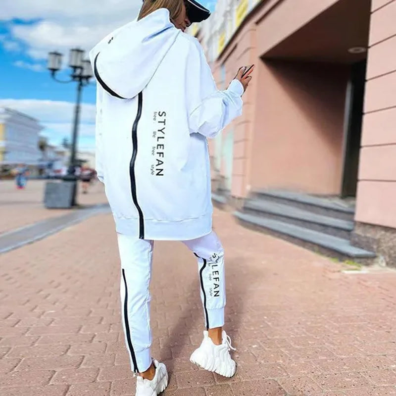 2023 Fashion Women Track Suits Sports Wear Jogging Suits Ladies Hooded Tracksuit Set Clothes Hoodies+Sweatpants Sweat Suits