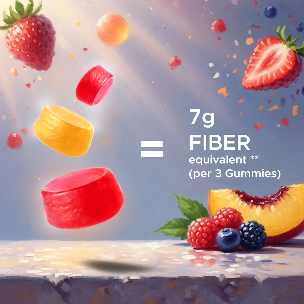Prebiotic Fiber Gummies for Adults- 240 Pectin Based Gummies, Digestive Health & Regularity Support