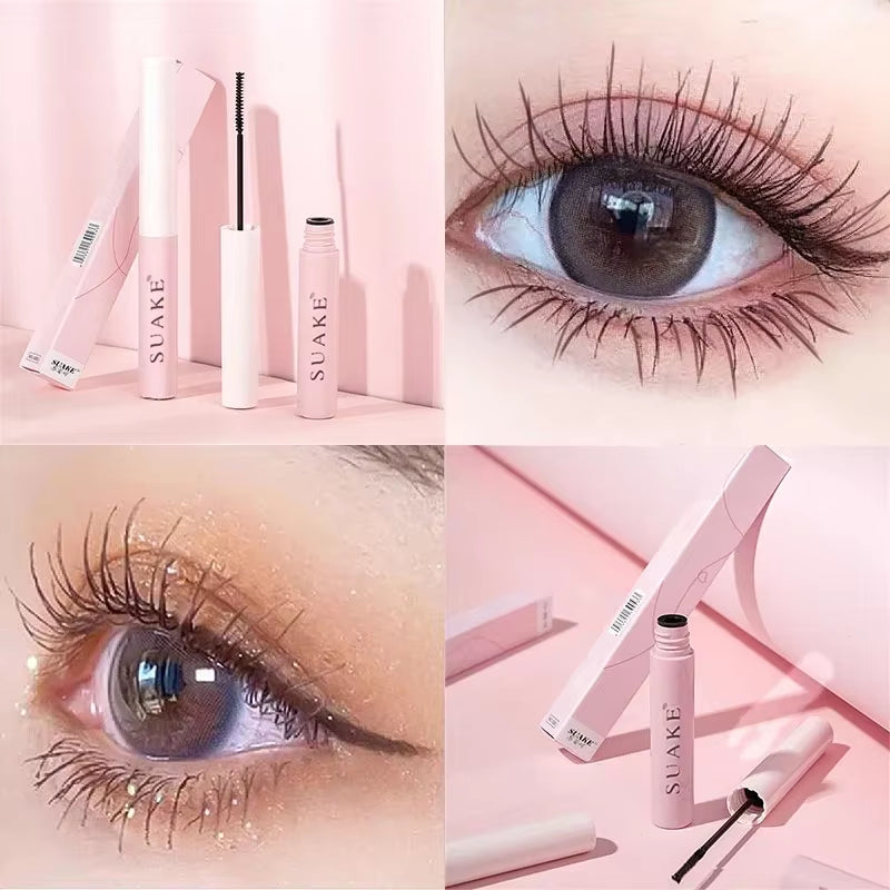 Ultra-Fine Mascara Curl Thick Lengthening Eyelash Mascara Waterproof Non-Smudge Brown Natural Curling Fine Brush Mascara Makeup