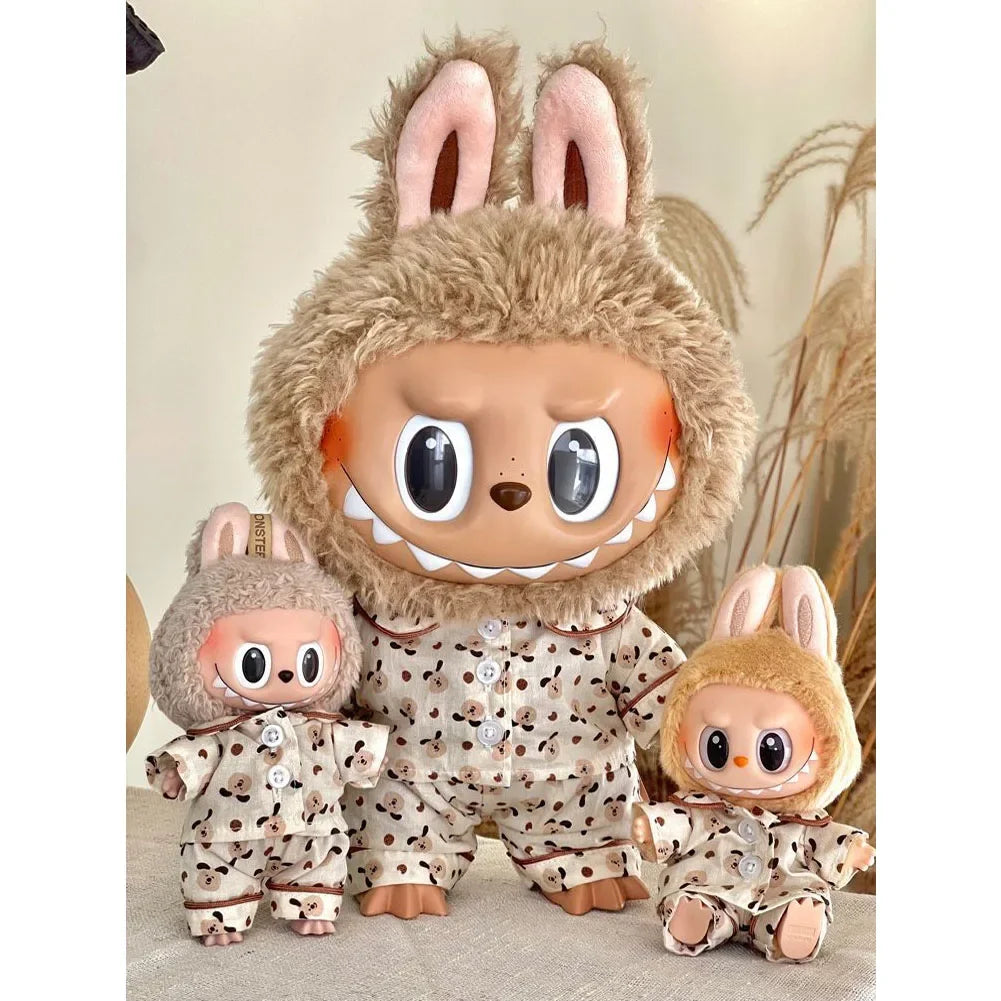 Labubu Popular Outfit Accessories Spring Autumn Pajama Collection Set for 17/38Cm Labubu Doll Clothing Labubu Ropa