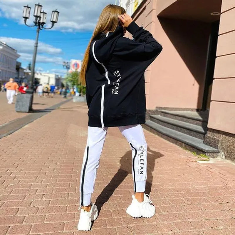 2023 Fashion Women Track Suits Sports Wear Jogging Suits Ladies Hooded Tracksuit Set Clothes Hoodies+Sweatpants Sweat Suits