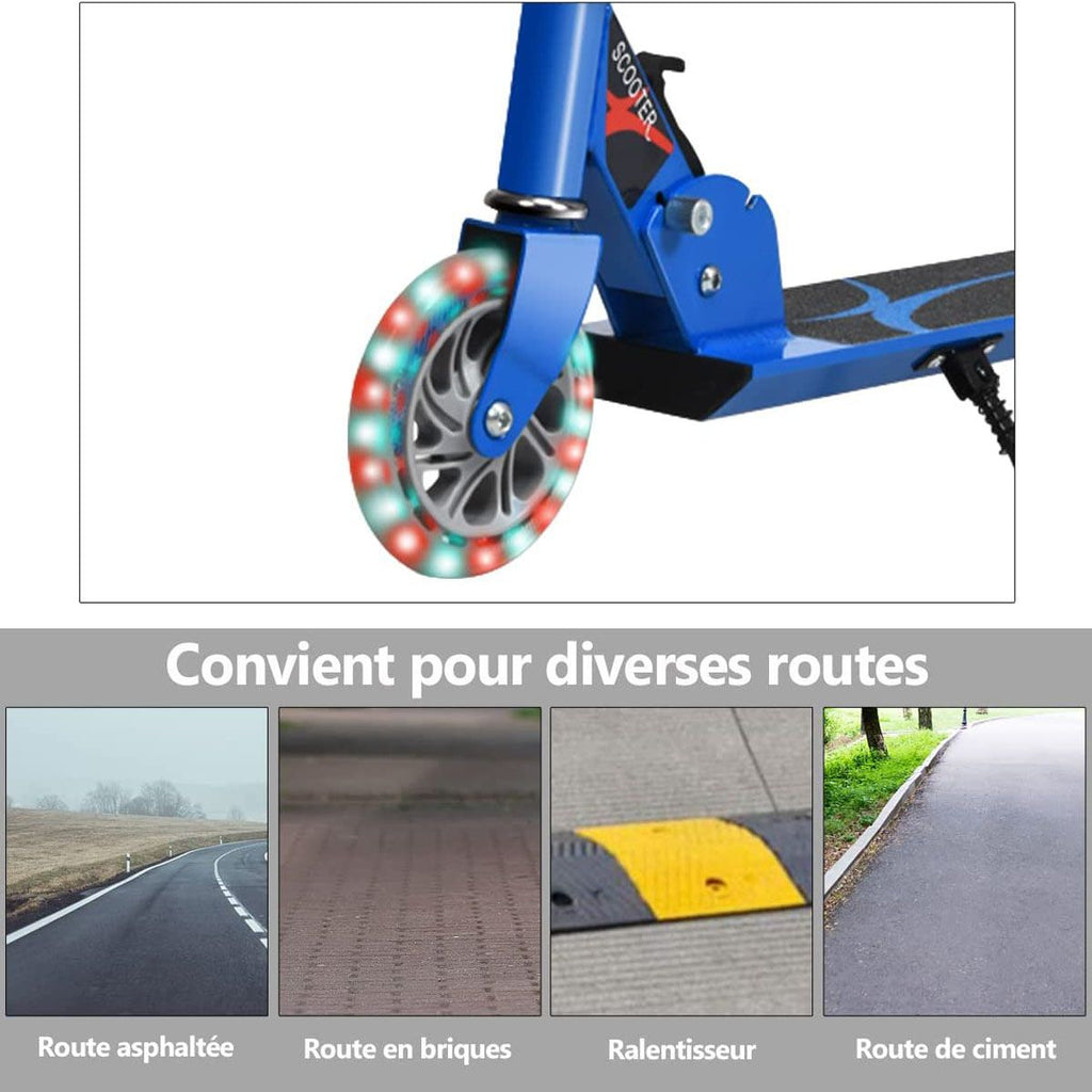 Trottinette Enfant 2 Roues Patinette Enfant Pliable Scooter Enfant Kick Avec LED Lumière Hauteur Réglable Bleu/Bleu Foncé/Rose/Rouge/Violet/Jaune