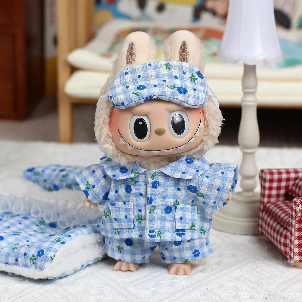 Labubu Popular Outfit Accessories Spring Autumn Pajama Collection Set for 17/38Cm Labubu Doll Clothing Labubu Ropa
