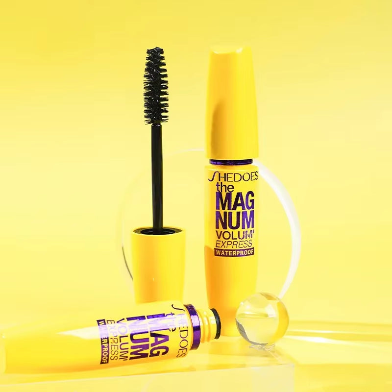 1Pc Black Mascara Thickening, Lengthening, Curling, Waterproof Liquid Fiber Mascara