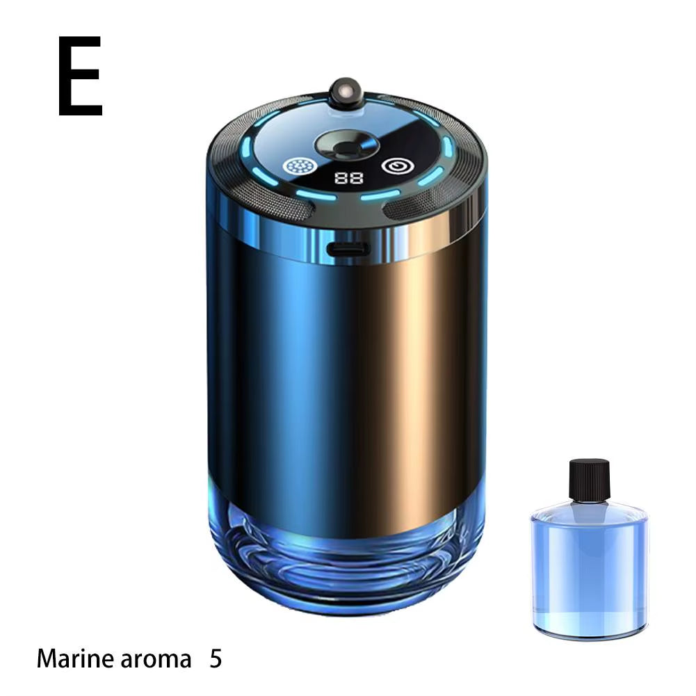 Smart Car Air Freshener, Rechargeable Car Aroma Diffuser, 5 Levels of Adjustable Intelligent Car Diffuser