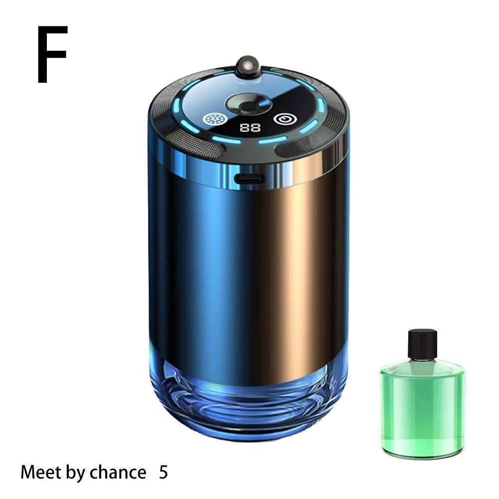 Smart Car Air Freshener, Rechargeable Car Aroma Diffuser, 5 Levels of Adjustable Intelligent Car Diffuser