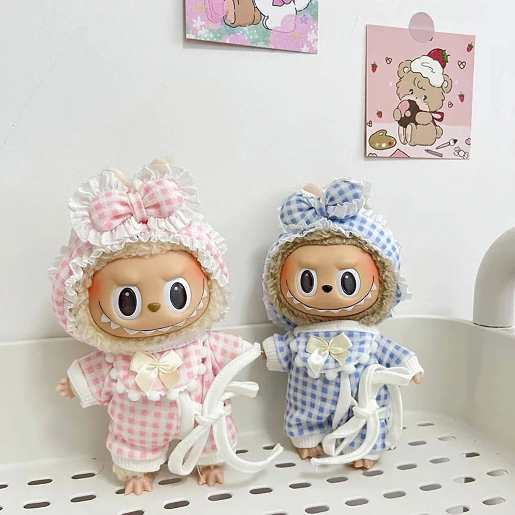 Labubu Popular Outfit Accessories Spring Autumn Pajama Collection Set for 17/38Cm Labubu Doll Clothing Labubu Ropa