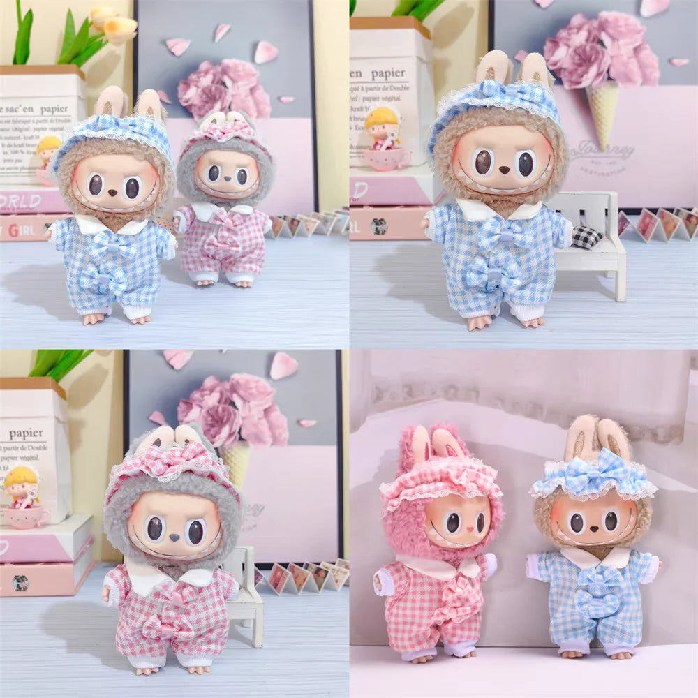 Labubu Popular Outfit Accessories Spring Autumn Pajama Collection Set for 17/38Cm Labubu Doll Clothing Labubu Ropa