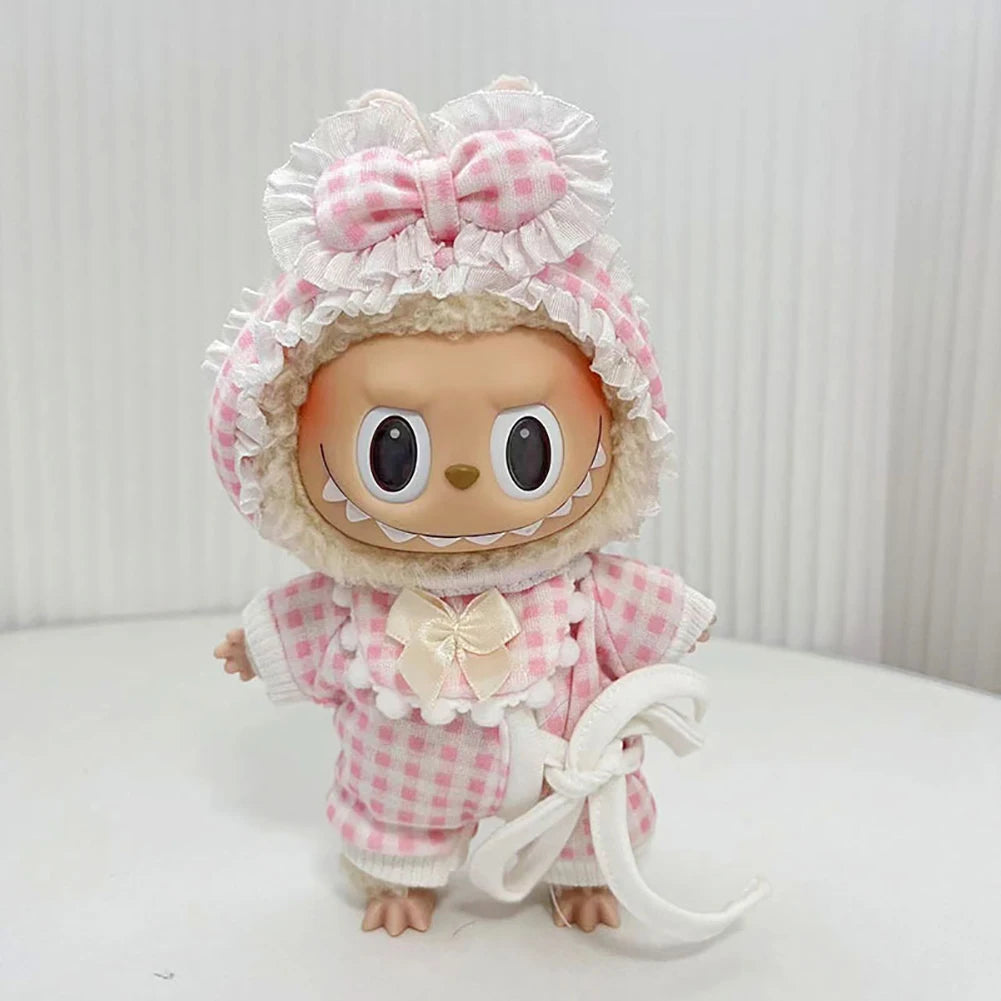 Labubu Popular Outfit Accessories Spring Autumn Pajama Collection Set for 17/38Cm Labubu Doll Clothing Labubu Ropa